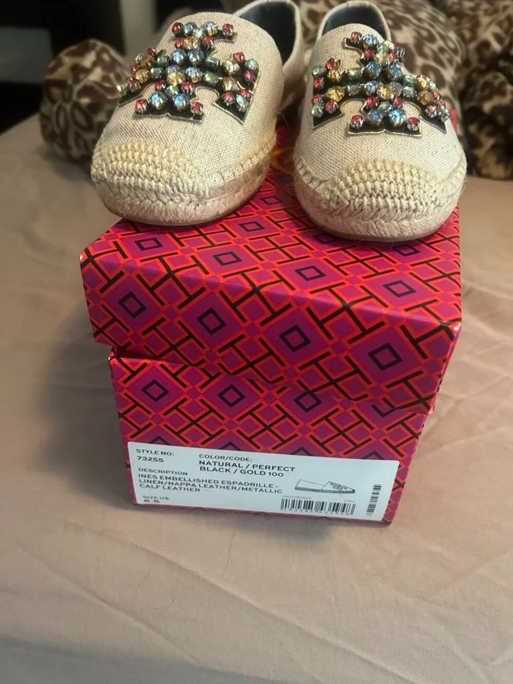 Tory Burch Crystal Espadrille Shoes 6.5